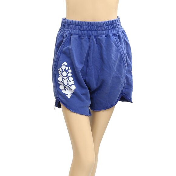 Free People FP Movement All Star Logo Shorts High Rise Pull-on Smocked S 282895 - Picture 7 of 10